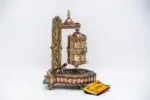Handmade Tibetan prayer wheel with incense holder and burner – copper and brass Dharma wheel made in Nepal