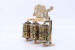 8-inch Tibetan Dragon Prayer Wheel – 3-in-1 wall hanging or tabletop use – Handmade brass mantra wheel from Nepal