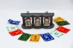 3-in-1 Tibetan Prayer Wheel with wooden frame – tabletop and wall mount design