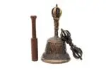 6-Inch Tall Tibetan Bell – handcrafted from a traditional metal alloy with subtle engravings, producing a deep and soothing tone, perfect for meditation, rituals, and spiritual ceremonies.