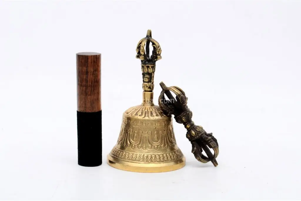 8-Inch Bronze Ritual Bell – handcrafted from high-quality bronze with a traditional design, producing a deep, clear tone ideal for rituals, meditation, and spiritual ceremonies.