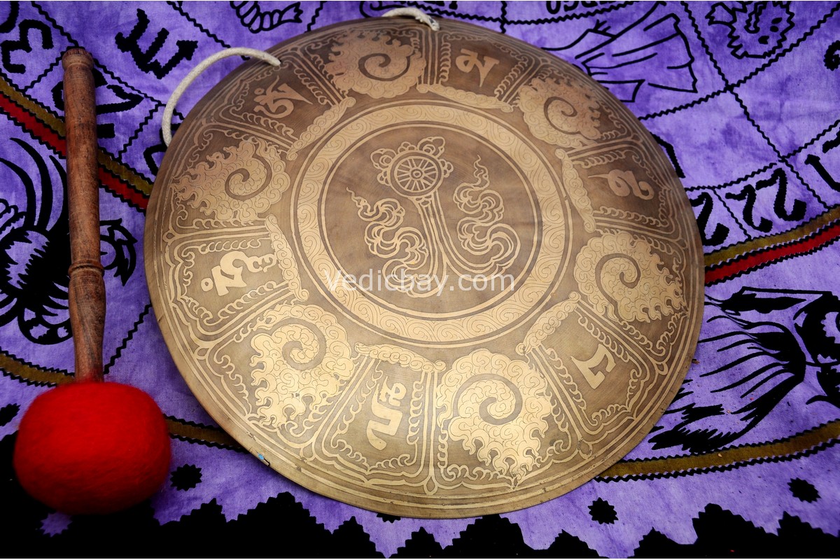 Dharma Chakra Gong, Tibetan Gong, Sound Healing, Meditation Gong, Chakra Healing, Temple Gong, Mantra Gong, Handmade in Nepal, Spiritual Decor, Vibrational Therapy