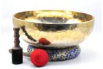 Large shining handmade singing bowl from Nepal for sound healing and meditation