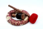 Extra large handmade singing bowl with Flower of Life, chakra symbols, Om, and Eight Auspicious Symbols