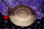 Mantra Mandala Carved Tibetan Gong – Handmade Gong with Sacred Etchings – Deep Resonant Sound for Meditation and Chakra Healing – Includes Felt Striker – From Nepal