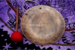 Tibetan OM Carved Gong – Handmade Gong for Sound Healing and Meditation – With Mantra Decoration and Felt Striker – Deep Resonance – From Nepal