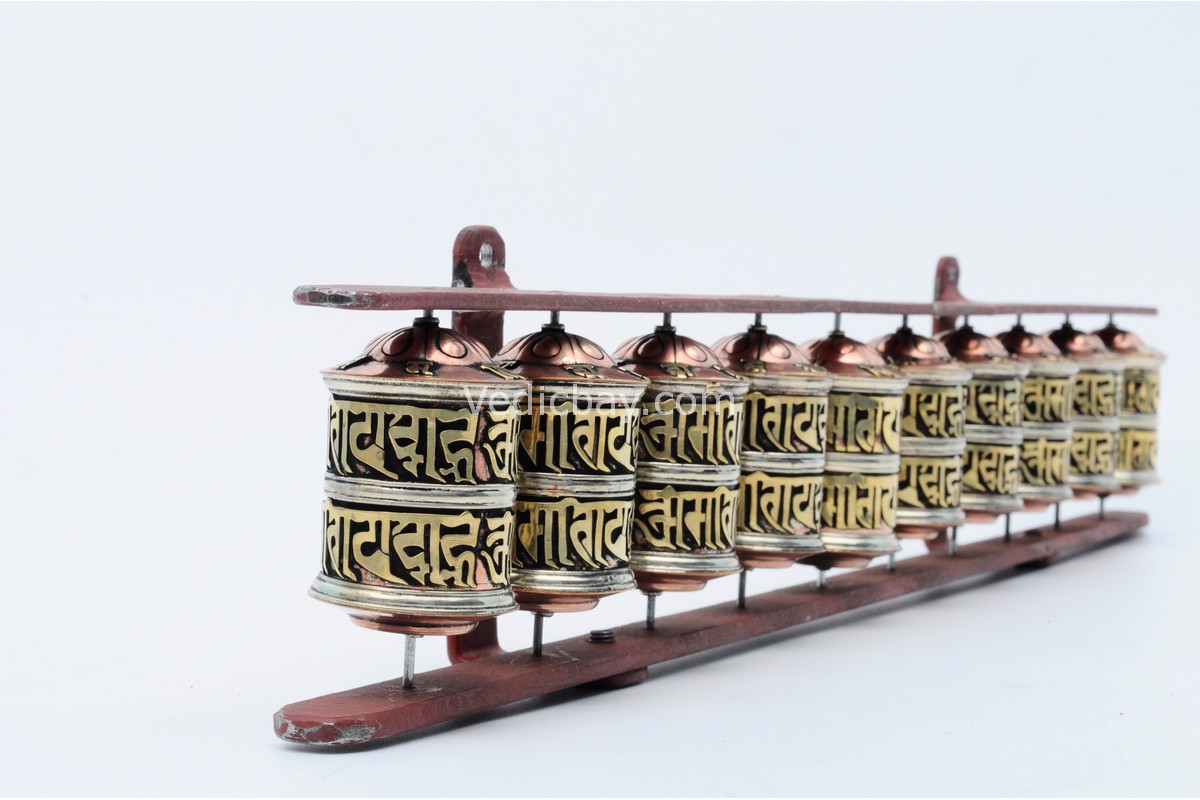 10-in-1 Tibetan Prayer Wheel – Wall Hanging & Tabletop – Handmade in Nepal