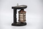 5-inch wall-mounted Tibetan Prayer Wheel with Om Mani Padme Hum mantra, handcrafted in Nepal