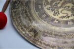 Dragon Etched Tibetan Gong – Handmade Gong with Mantra Etching for Chakra Healing, Meditation & Sound Bath – Includes Felt Striker – Made in Nepal