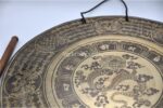 Dragon Etched Tibetan Gong – Handmade Gong with Mantra Etching for Chakra Healing, Meditation & Sound Bath – Includes Felt Striker – Made in Nepal