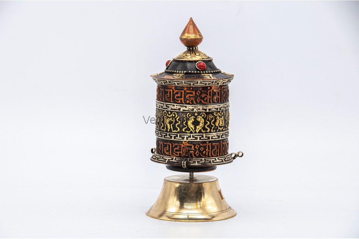 engraved-prayer-wheel-decorative Tibetan mantra prayer wheel with embossed Om Mani Padme Hum