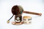 Handheld Dharma prayer wheel engraved with Om Mani Padme Hum