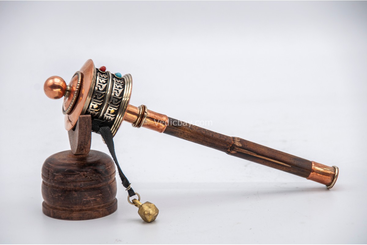 Prayer wheel featuring Om Mani Padme Hum inscription