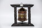 6-inch wall-hanging Tibetan Prayer Wheel with Eight Lucky Symbols and mantra, handmade in Nepal