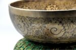 Large Foot Engraved Singing Bowl – Fire & Tibetan Mantra – Vajra Symbol - Image 4