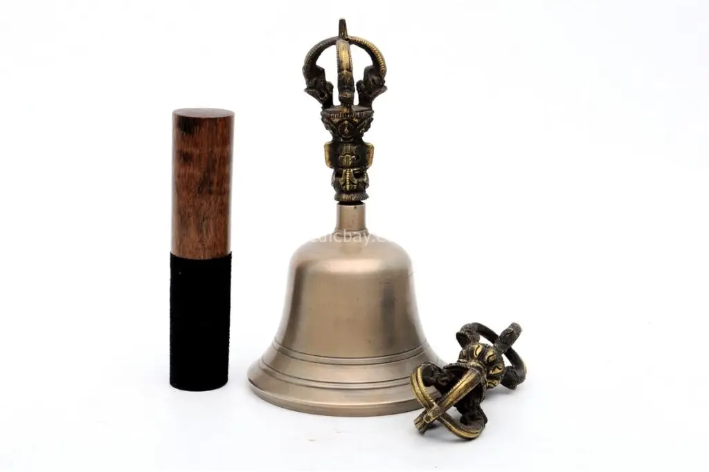 Plain Bronze Tibetan Bell – handcrafted with a smooth, unembellished finish, made from traditional bronze alloy for clear and resonant sound, ideal for meditation and ceremonial use.