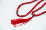 Red Coral Prayer Beads (Mala) – handcrafted 108-bead mala made from natural red coral, symbolizing vitality, courage, and inner strength. Ideal for meditation, mantra chanting, and energy work.