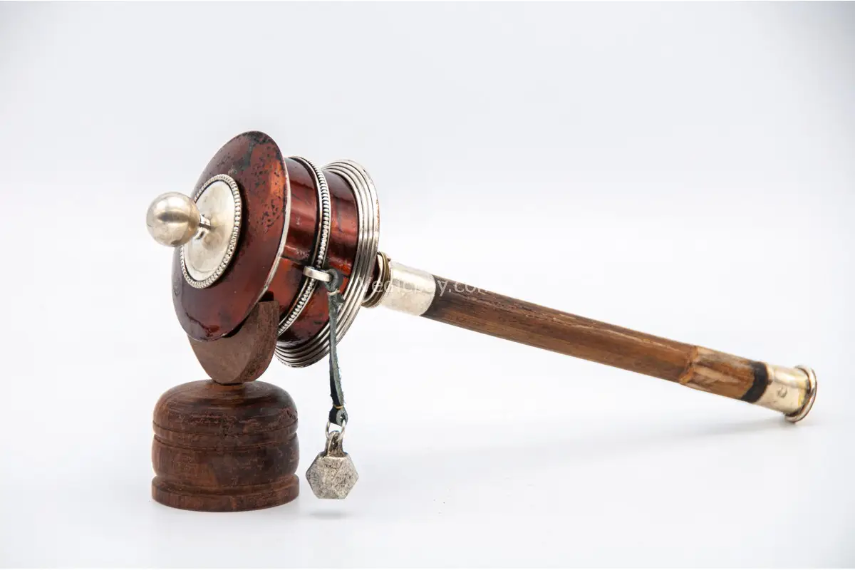 Tibetan Buddhist handheld prayer wheel – handmade in Nepal