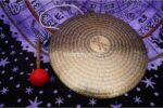 Tibetan Conch Carved Gong – Handmade Sound Healing Gong with Mantra Decoration – Includes Felt Striker – Spiritual Meditation Gong from Nepal