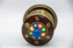 7-Inch Table Top Tibetan Prayer Wheel featuring 8 Auspicious Symbols, Handmade Copper Mantra Wheel from Nepal