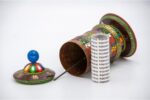 7-Inch Table Top Tibetan Prayer Wheel featuring 8 Auspicious Symbols, Handmade Copper Mantra Wheel from Nepal