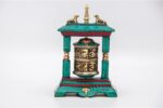Tibetan Prayer Wheel – 5.5 Inch with 2-Line Mantra and Stone Inlay – Handmade in Nepal