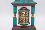 Tibetan Prayer Wheel – 5.5 Inch with 2-Line Mantra and Stone Inlay – Handmade in Nepal