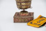 6-Inch Tabletop Prayer Wheel with barrel copper design – handmade in Nepal