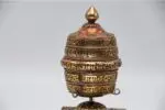 6-Inch Tabletop Prayer Wheel with barrel copper design – handmade in Nepal