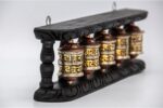 5-in-1 Tibetan Prayer Wheel wall hanging and tabletop with Om Mani Padme Hum mantra – handmade in Nepal