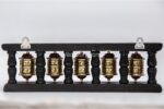 5-in-1 Tibetan Prayer Wheel wall hanging and tabletop with Om Mani Padme Hum mantra – handmade in Nepal