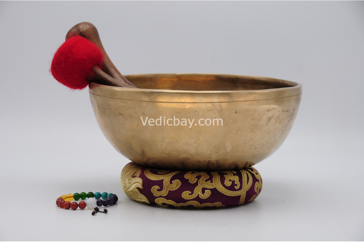 Large 10 inch Jhumka singing bowl with thick walls and dim matte finish – Nepalese meditation and sound healing bowl