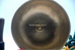 10 inch handmade Tibetan Lingam singing bowl with dim finish – rare Himalayan ritual bowl with central lingam, includes mallet and cushion