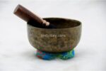 Antique Tibetan Thadobati singing bowl with straight walls and flat base – 4 inch Himalayan bowl