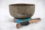 Antique Tibetan Thadobati singing bowl with straight walls and flat base – 4 inch Himalayan bowl