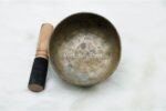 Antique Tibetan Thadobati singing bowl with straight walls and flat base – 4 inch Himalayan bowl