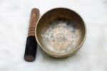 Collected antique Thadobati singing bowl showing natural patina, aged marks, and authentic surface texture