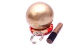 5-Inch Handmade Tibetan Singing Bowl – Dim Finish with Mallet, Cushion & Bracelet