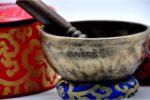 6-Inch Jhumka Full Moon Singing Bowl with cushion, mallet, and carry bag – handmade in Nepal