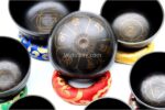 7 Chakra Antique Finish Singing Bowl Set of 7 with mallets, cushions, carry box, and bracelet – handmade in Nepal
