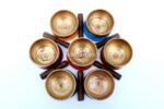 7 Chakra Healing Singing Bowl Set of 7 – Natural Finish with Engraved Chakra Symbols – Handmade in Nep
