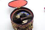 7-Inch Jhumka Full Moon Singing Bowl with tingsha, mallet, cushion, and chakra bracelet – handmade in Nepal