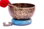 7-Inch Old Finish Handmade Singing Bowl with Cushion, Mallet & Mantra Bracelet