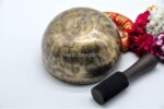 8-Inch Jhumka Full Moon Singing Bowl with cushion, mallet, and felt drum stick – handmade in Nepal