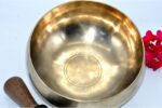 8 inch Tibetan Therapy singing bowl with thin walls and traditional dim matte finish – handmade Himalayan bowl