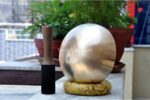 8 inch handmade Tibetan Therapy singing bowl with matt finish – thin wall design crafted in Nepal, includes mallet and cushion