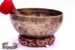 9-Inch Old Finish Handmade Singing Bowl with Cushion, Mallet & Mantra Bracelet