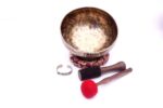 9-Inch Old Finish Handmade Singing Bowl with Cushion, Mallet & Mantra Bracelet