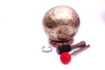9-Inch Old Finish Handmade Singing Bowl with Cushion, Mallet & Mantra Bracelet