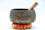 Antique Mani singing bowl with thick walls and broad rim – 6.5 inch Himalayan bowl